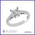 Asscher Cut Lab Grown Diamond Ring with Pave Shank