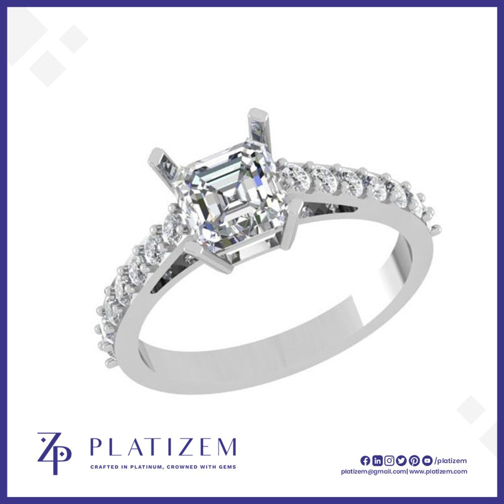 Asscher Cut Solitaire Diamond Ring Design