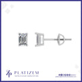 1 Ct Emerald Cut Stud Earrings for Women