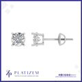 1 Ct Round Cut Stud Earrings for Women