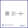 Round Lab Grown Diamond Studs with Secure Screw Back Post