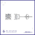 Four Prong Round Lab Grown Diamond Stud Earrings