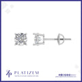 Round Diamond Stud Earrings with Screw Back Setting