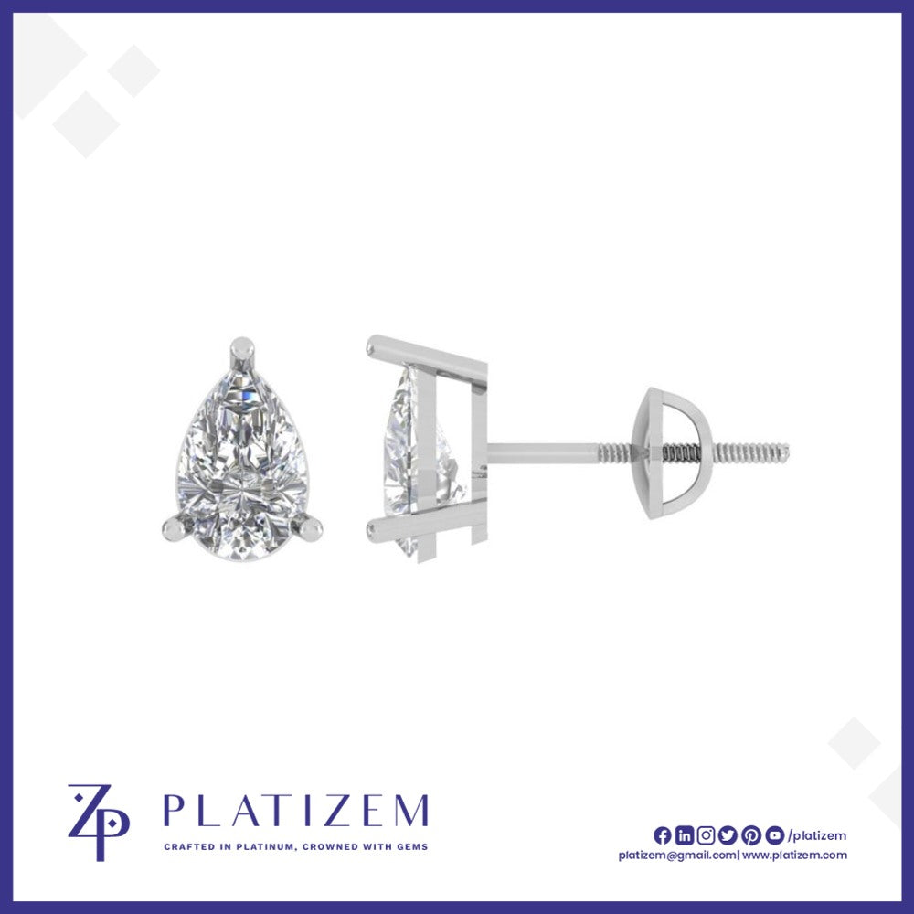 1.5 Ct Pear Cut Matched Stud Earrings for Women
