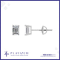 2 Ct Emerald Cut Uniform Stud Earrings for Women