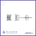 2 Ct Emerald Cut Elongated Stud Earrings for Women