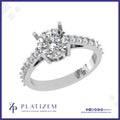 2 Carat Round Diamond Ring with Pavé Set Shoulders