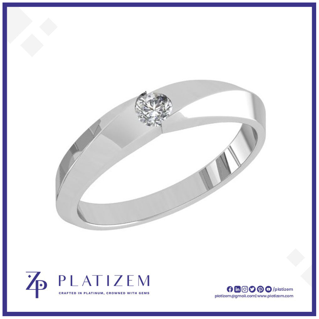 Twisted Band Ring with Round Diamond Center Stone