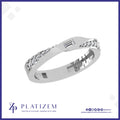Baguette Diamond Ring Flanked by Graduated Round Diamonds on a Twist Band