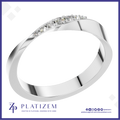 Round Diamond Curved Wedding Band for Women