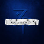Round Diamond Curved Wedding Band for Women