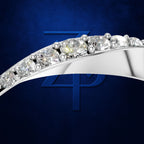 Round Diamond Curved Wedding Band for Women