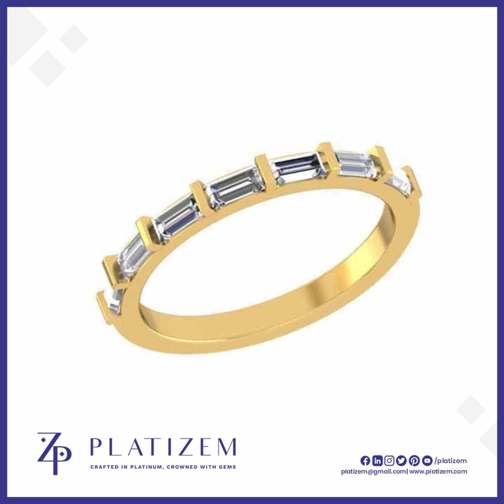Baguette Diamond Bar Set Half Eternity Band for Women