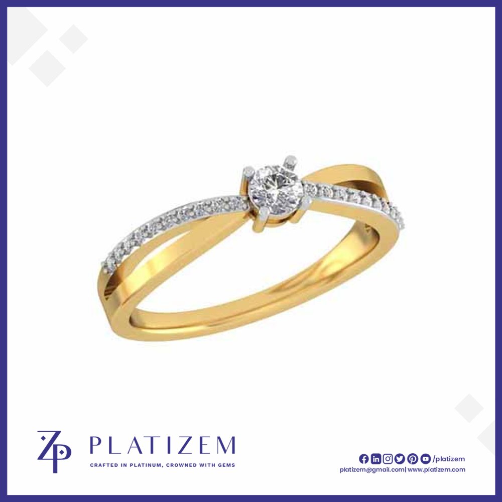 Round Diamond Ring on a Ribbon Bow Band Lined with Round Diamonds