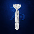 Round Diamond Solitaire Ring on a Band Set with Round Diamond Accents