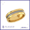 Two Tone Textured Wedding Band Ring for Men