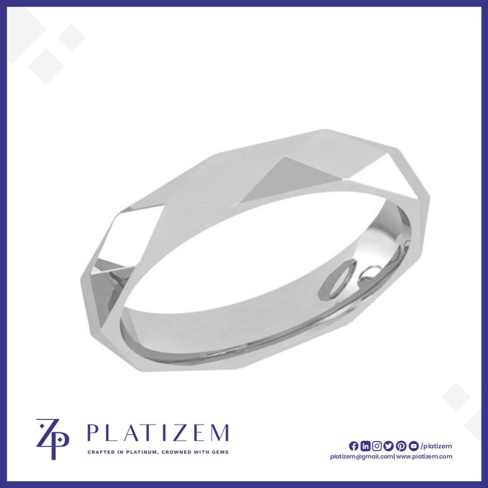 Faceted Diamond Cut Wedding Band for Men