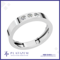 3 Stone Round Lab Grown Diamond Wedding Band