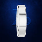 Baguette Diamond Wedding Band Set Flush Within a Beveled Edge Profile