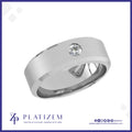 Platinum Round Diamond Solitaire Band with Beveled Edges
