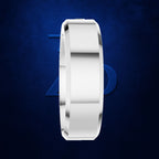 Platinum Round Diamond Solitaire Band with Beveled Edges