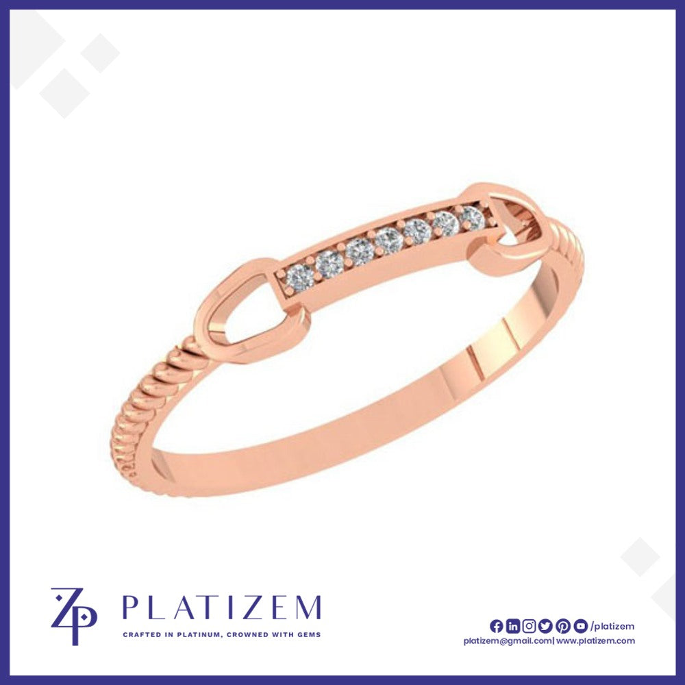 Round Diamond Rope Twist Buckle Ring for Women