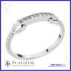 Round Diamond Rope Twist Buckle Ring for Women