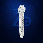 Round Diamond Rope Twist Buckle Ring for Women
