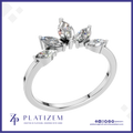 Marquise Diamond Ring Fanned into a Crown Cluster on a Slim Gold Band