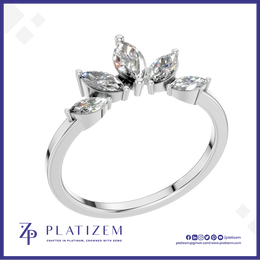Marquise Diamond Ring Fanned into a Crown Cluster on a Slim Gold Band