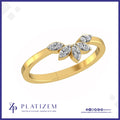 Round Diamond Ring Shaped into a Marquise Floral Cluster on Thin Band