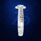 Round Cluster Diamond Ring with Pave Shoulders for Women
