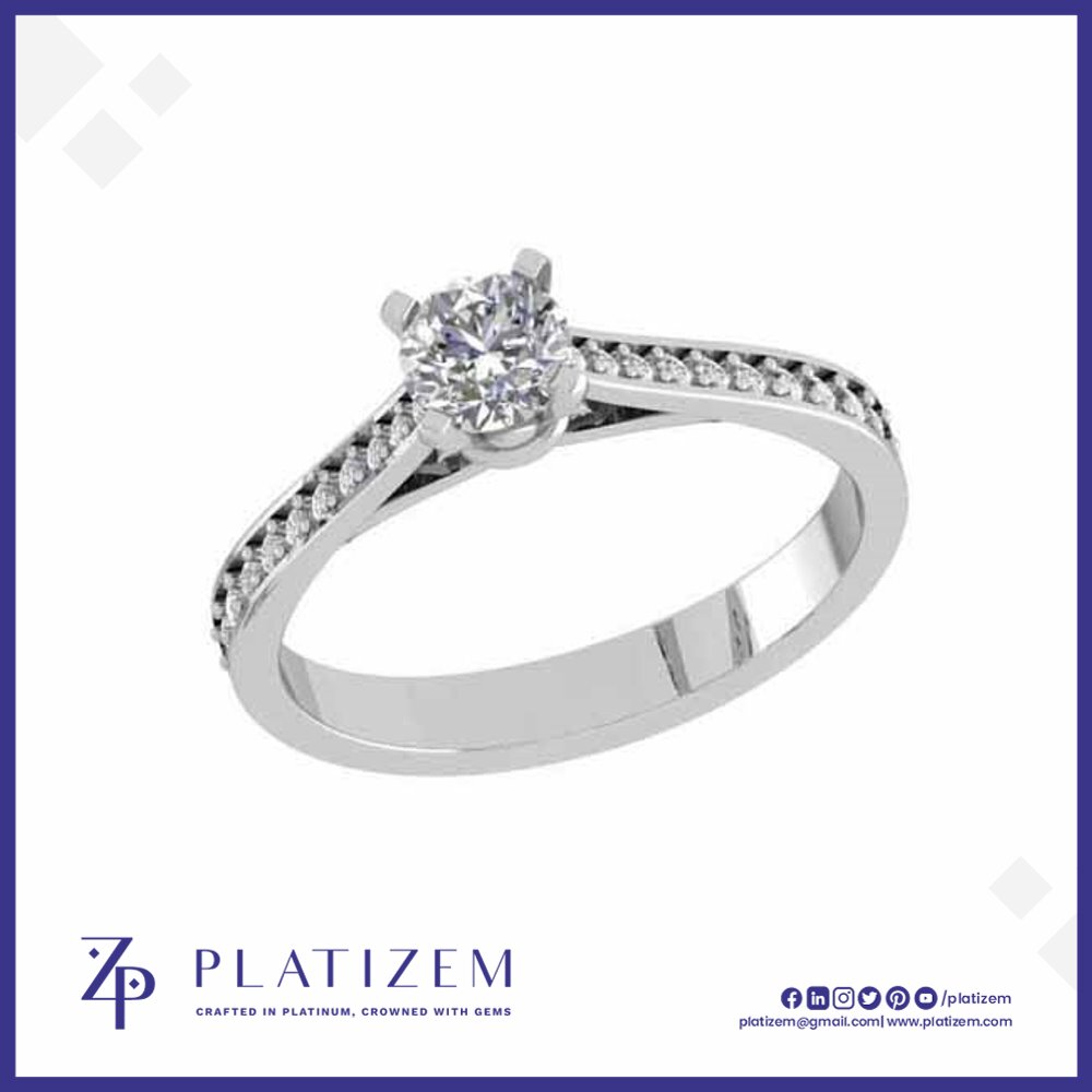 0.5 Carat Round Diamond Pave Engagement Ring for Women