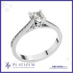 0.5 Carat Round Diamond Pave Engagement Ring for Women