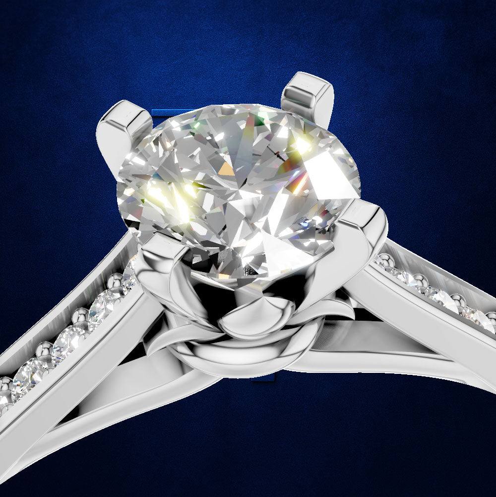 0.5 Carat Round Diamond Pave Engagement Ring for Women