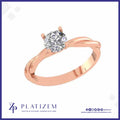 Round Solitaire Twisted Band Engagement Ring for Women