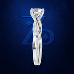 Round Solitaire Twisted Band Engagement Ring for Women