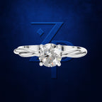 Round Solitaire Twisted Band Engagement Ring for Women