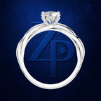 Round Solitaire Twisted Band Engagement Ring for Women