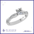 Round Diamond Twisted Shank Engagement Ring for Women