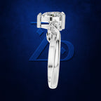 Heart Cut Diamond Ring with Marquise Diamonds on a Curved Twist Band