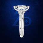 Marquise Diamond Ring with a Graduated Cluster of Round Diamonds
