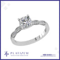 Round Solitaire Twisted Shank Diamond Engagement Ring for Women