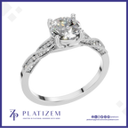 Round Solitaire Twisted Shank Diamond Engagement Ring for Women