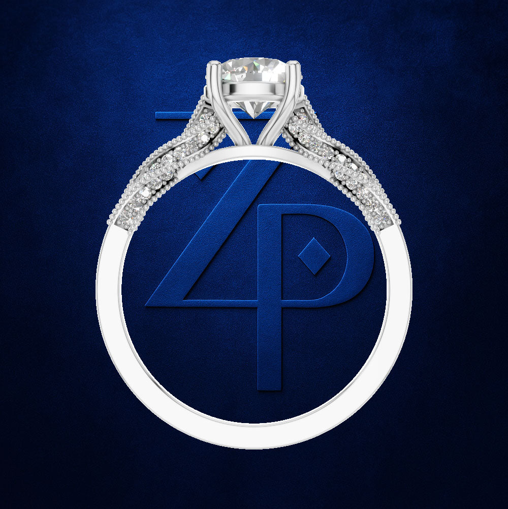 Round Solitaire Twisted Shank Diamond Engagement Ring for Women
