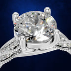 Round Solitaire Twisted Shank Diamond Engagement Ring for Women