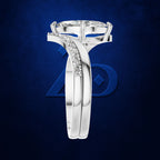 Marquise Diamond Ring on a Bypass Band Lined with Round Diamonds