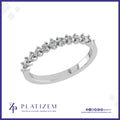 Round Diamond Wedding Band with Shared Prong Set Diamonds Halfway