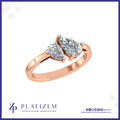 Two Stone Pear Diamond Ring Facing Each Other on a Slim Curved Band