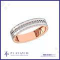 Round Diamond Channel Set Wedding Band with a Contrasting Interior Rail
